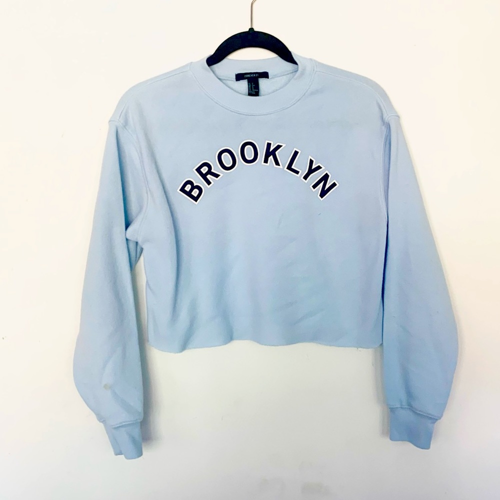 Blue, cropped sweatshirt, Forever 21